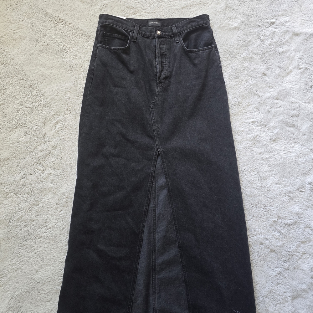 Favorite Daughter Black Denim Maxi Skirt